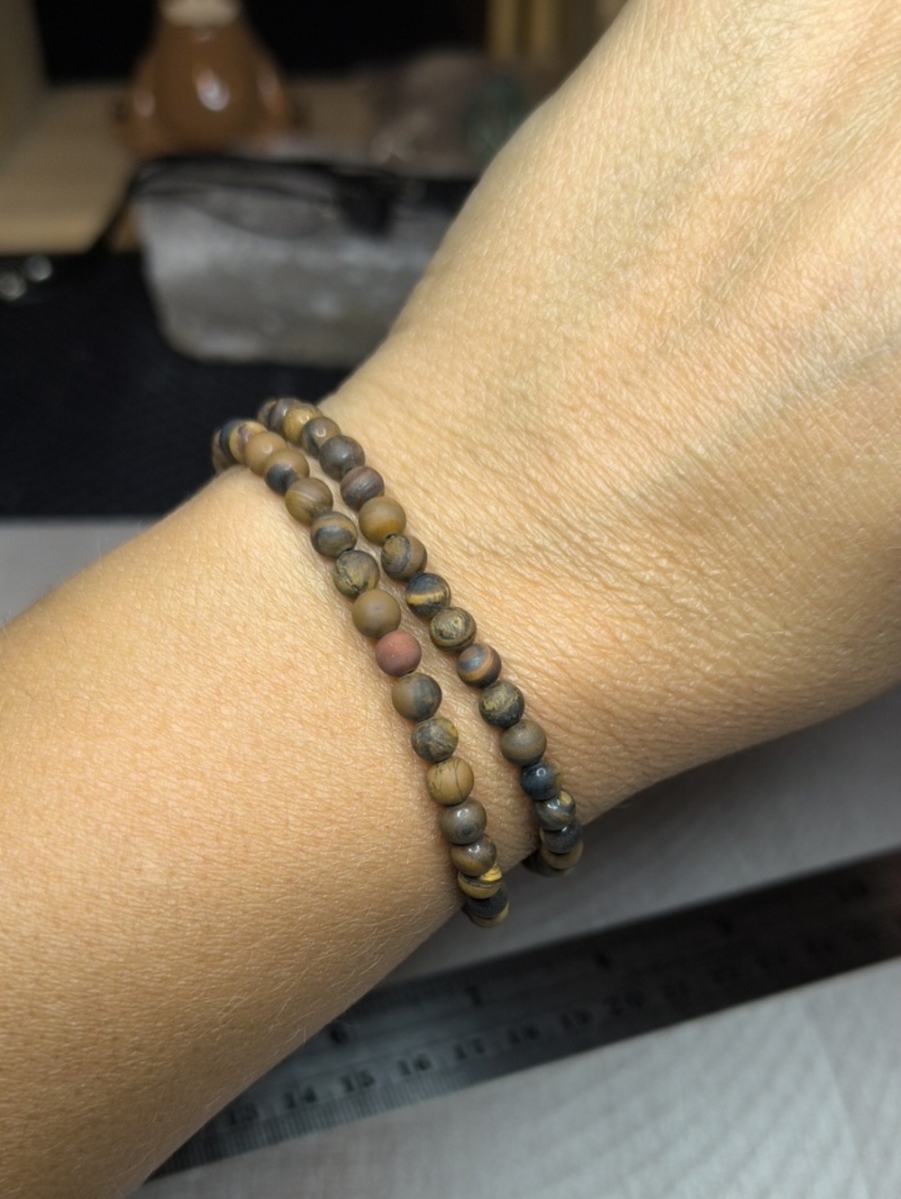 #3- 4mm Natural Matte Tiger’s Eye Stone Beads - 14 Inch Strand - Picture 3 of 4